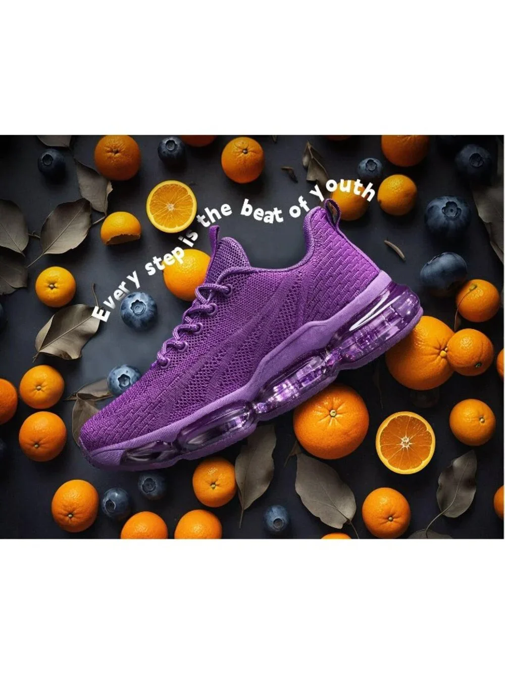 🆕Women's Dark Purple Walking Running Shoes Air Cushion Breathable Sneakers